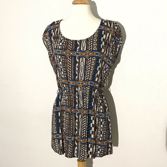 Forever 21 Dresses & Skirts - Forever 21 Womens Dress M Brown Blue Orange Tribal